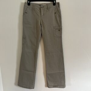 Anthropologie Daughters Of The Liberation Khaki Low Rise Cargo Pants- Size 0